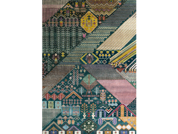 MEHENDI LES-951 Irish Jade/Leather Brown - Rectangular handmade wool rug by Jaipur Rugs - view 2